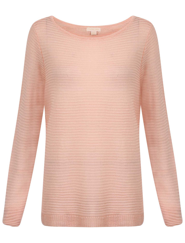 Plum Tree Joan pink longline ribbed jumper