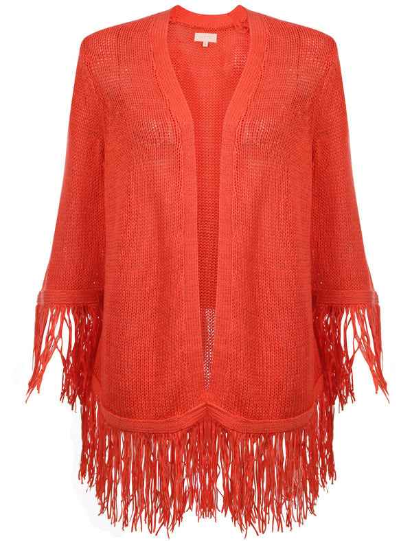 Plum Tree Zinnia orange cardigan