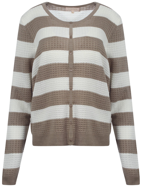Plum Tree Audrey brown striped cardigan