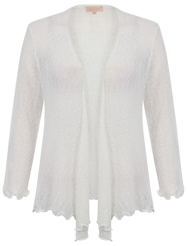 Plum Tree Chickweed white cardigan