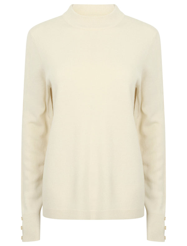 Clinton Turtle Neck Jumper in Clotted Cream - Plum Tree