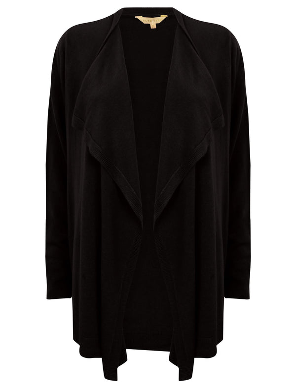 PT Grant Waterfall Cardigan in Black - Plum Tree