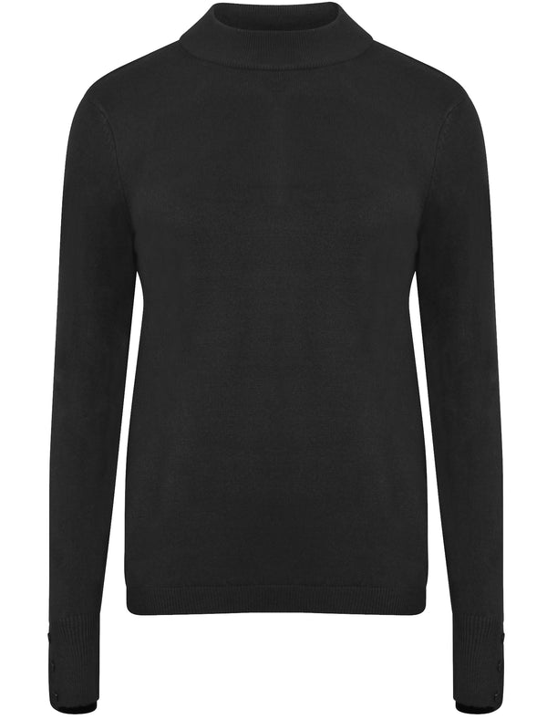 Ramsay Turtle Neck Cashmillon Knitted Jumper in Black - Plum Tree