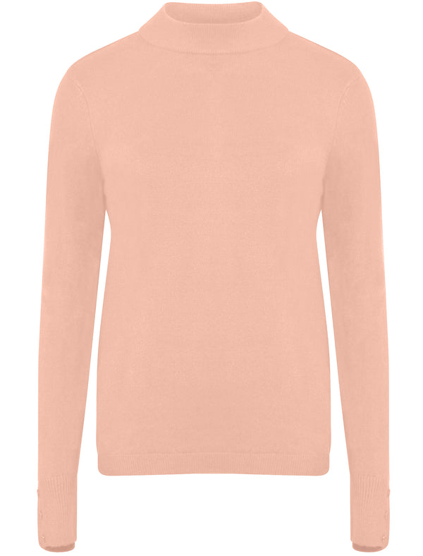 Ramsay Turtle Neck Cashmillon Knitted Jumper in Dusty Pink - Plum Tree