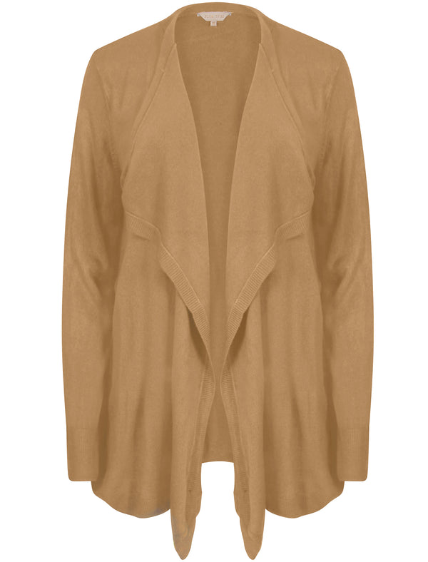 Rubens Waterfall Cardigan In Warm Sand - Plum Tree