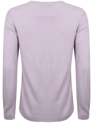 Scully V Neck Jumper in Soft Lilac - Plum Tree
