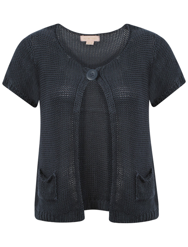 Plum Tree Venus navy short sleeved cardigan