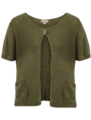 Plum Tree Venus khaki short sleeved cardigan