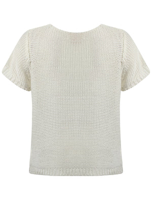 Plum Tree Venus white short sleeved cardigan