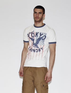 Port Vincent Cotton Ringer T-Shirt in Ivory - Tokyo Laundry