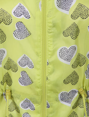Ella Pac A Mac Lightweight Jacket in Lime Heart Print