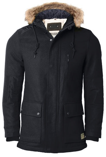 Dissident Maddrel WOOL BLEND Navy Parka Coat