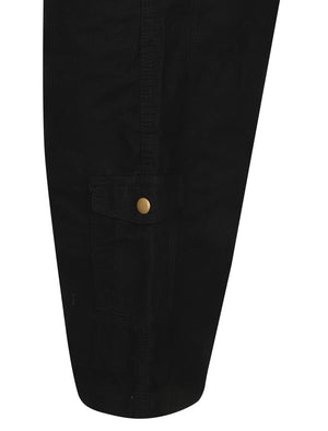 Juno Ripstop Cotton Cargo Shorts with Belt In Black