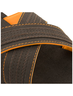 Reuben Crossover Flip Flop Sandals in Brown / Orange  - Dunlop