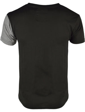 Mens Rocco Colour Block T-Shirt with Pocket in Black