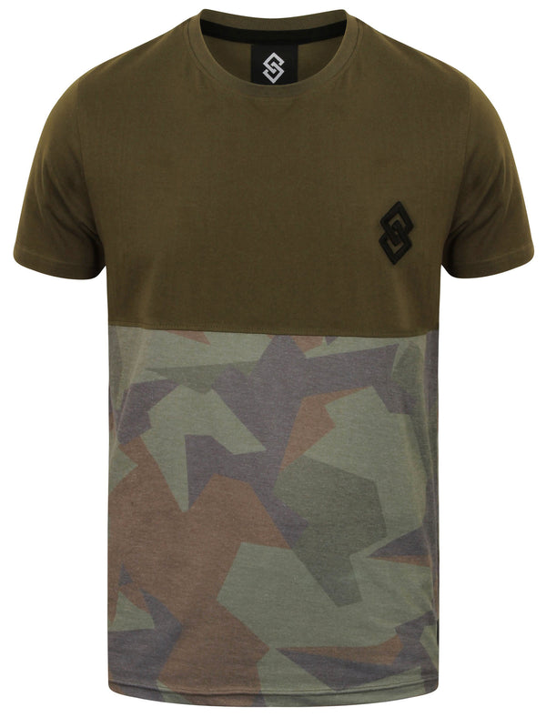 St Arnold Camo Print Lower Panel T-Shirt in Grape Leaf - Saint & Sinner