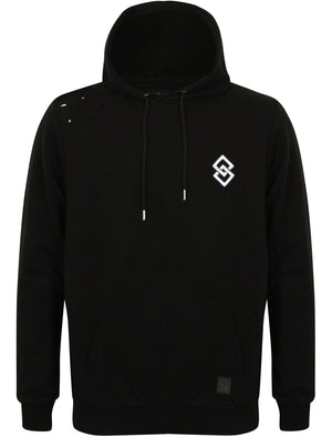 St Dismas Pullover Hoodie with Rips in Black - Saint & Sinner