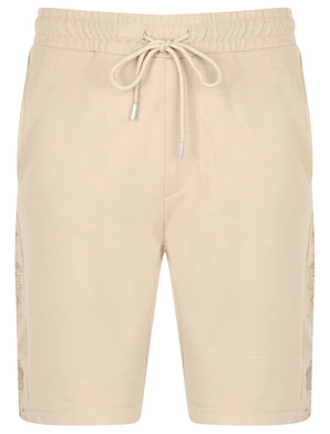 St Harison Jogger Shorts with Rose Embroidery In Sand - Saint & Sinner