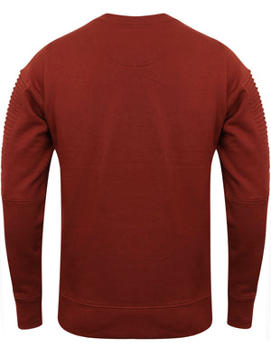 St Mojoris Exposed Zip Panel Sweatshirt in Topper Red - Saint & Sinner