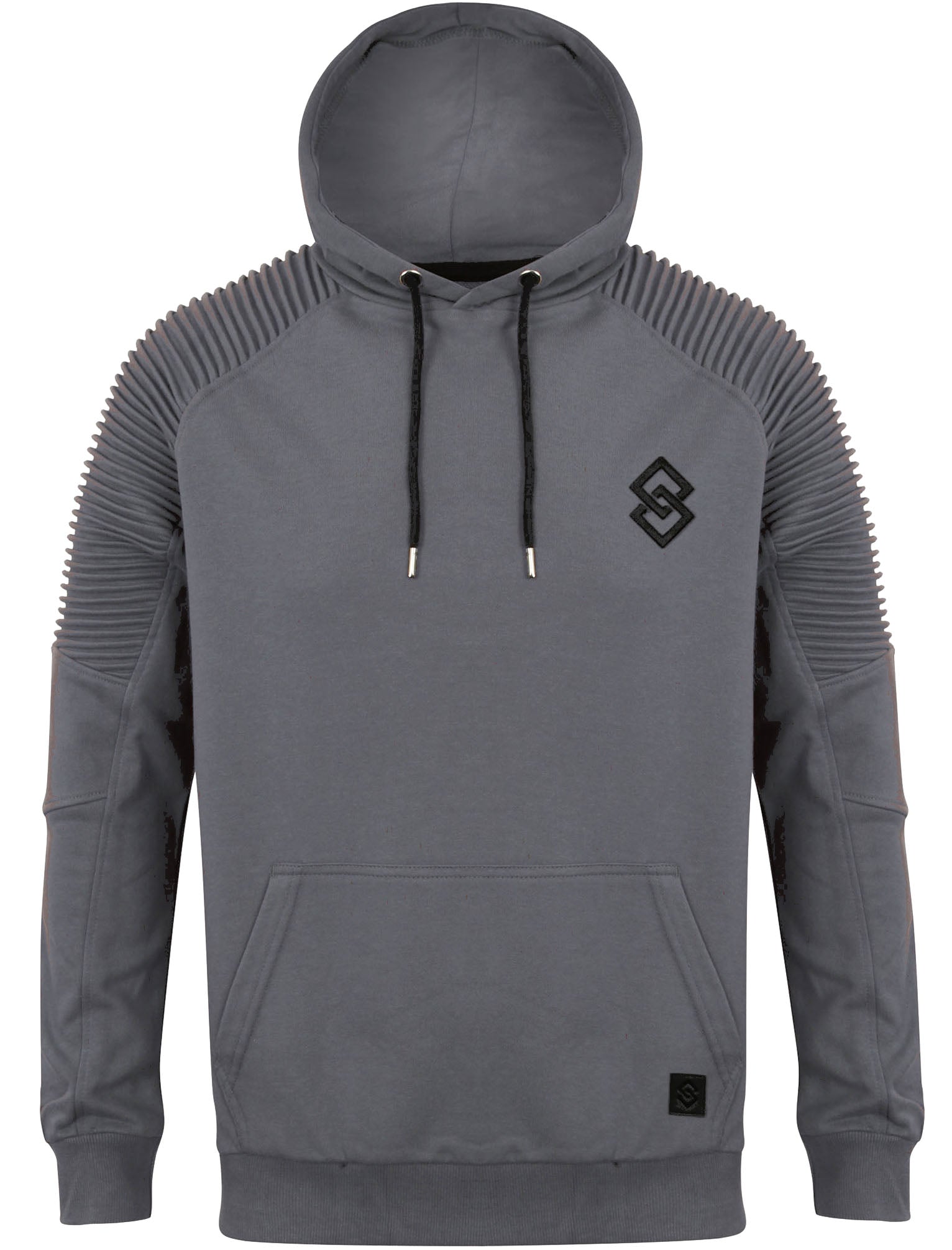 St Oda Ribbed Panel Pullover Hoodie in Greyward Saint Sinner Tokyo Laundry