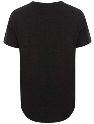 St Rigal Textured Longline T-Shirt in Jet Black - Saint & Sinner