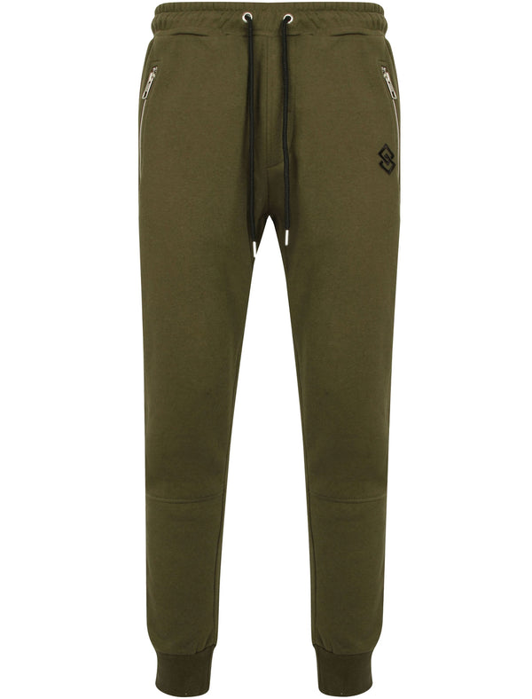 St Lewis Panelled Cuffed Joggers in Khaki - Saint & Sinner