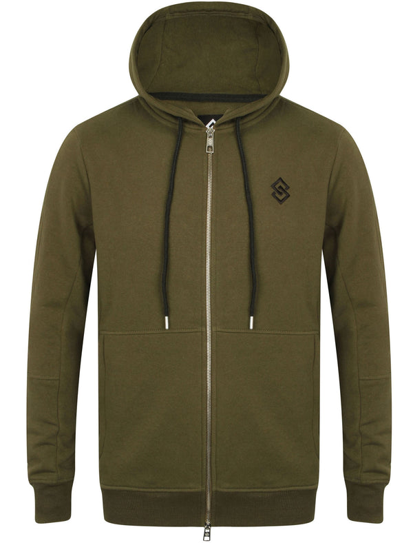 St Odell Zip Through Hoodie in Khaki -Saint & Sinner