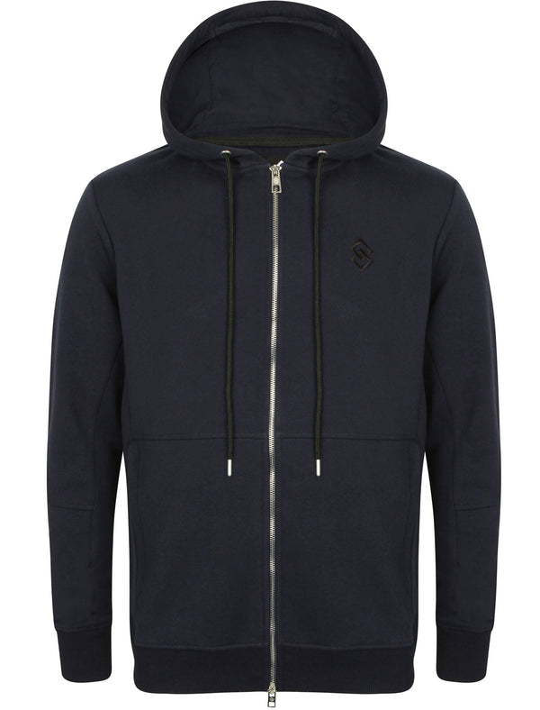 St Odell Zip Through Hoodie in Mood Indigo -Saint & Sinner
