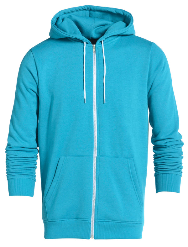 D-Code Sami Zip Up Hoodie in Mid Turq
