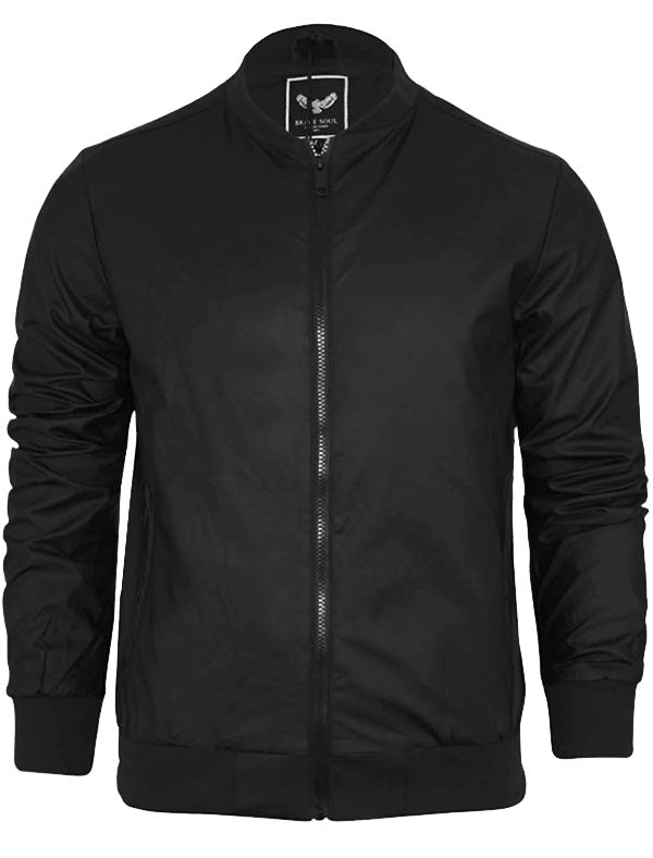Sanjay PU Bomber Jacket in Black