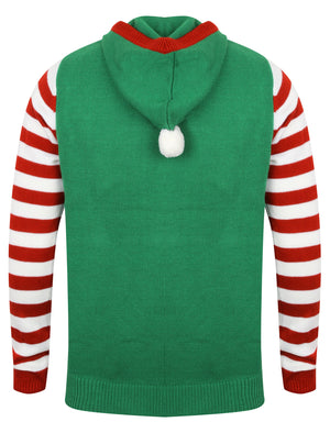 Elf Suit Novelty Christmas Jumper with Hood in Christmas Green - Seaso Tokyo Laundry Elf Suit Novelty Christmas Jumper with Hood in Christmas Green - Seaso Tokyo Laundry
