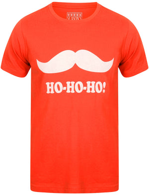 Ho Ho Ho Novelty Cotton Christmas T-Shirt in Red - Season's Greetings