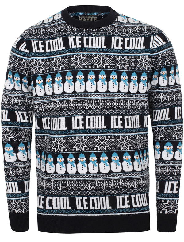 Ice Cool Novelty Christmas Jumper In Ink - Season's Greetings