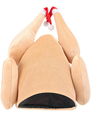 Trevor Christmas Novelty Stuffed Roast Turkey Hat in Camel - Season’s Greetings