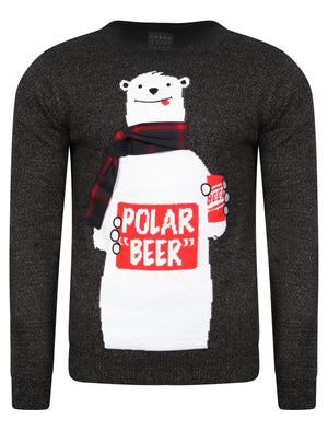 Novelty Christmas Jumper In Castlerock & Black - Season's Greeting