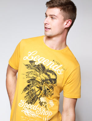 Legends Motif Cotton T-Shirt In Yolk Yellow - South Shore