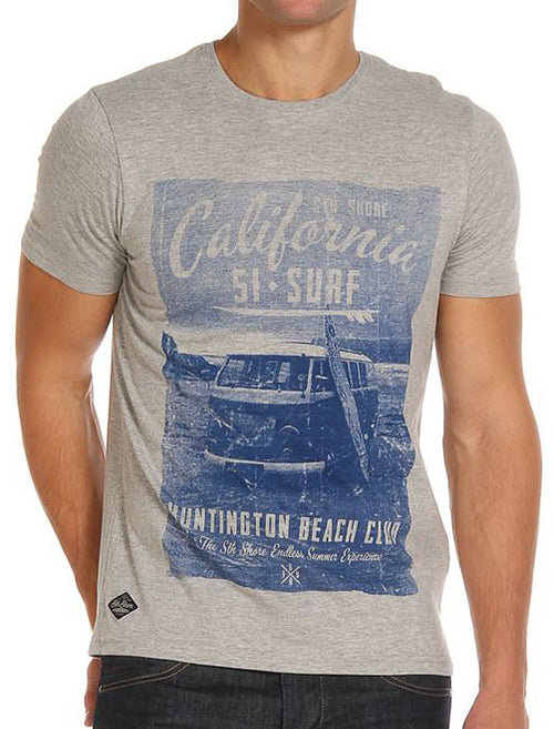Surf Van T-shirt in Light Grey Marl - South Shore