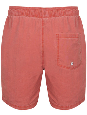 Ansdell Pigment Wash Swim Shorts in Red - South Shore