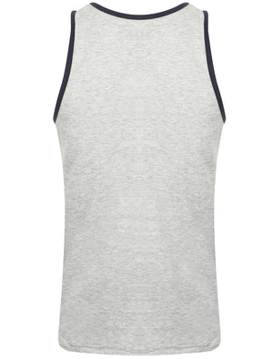 Arnie Cotton Vest Top with Chest Pocket In Light Grey Marl - South Shore