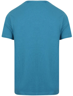 Auto Shop Motif Cotton T-Shirt In Deep Water - South Shore