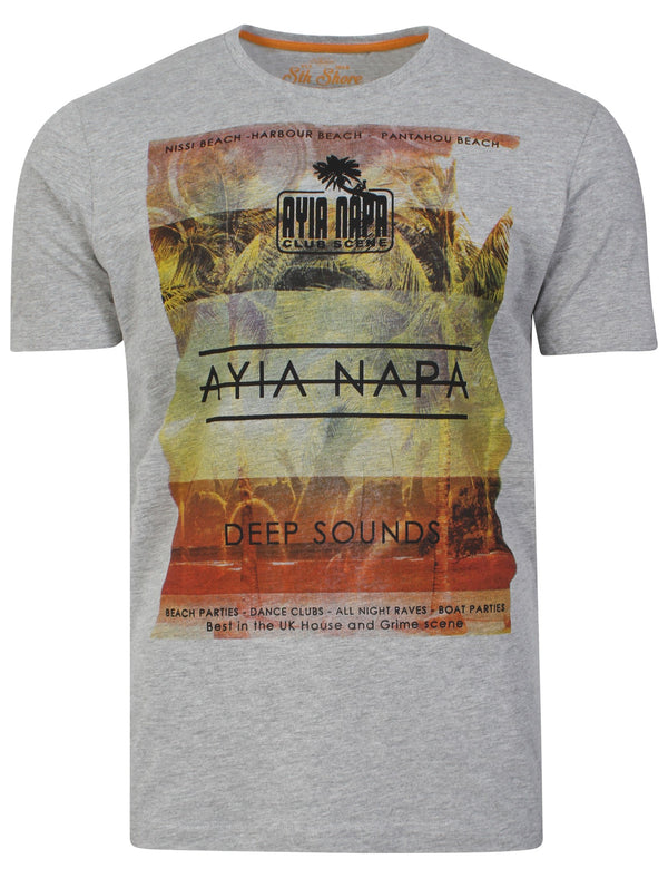 Ayia Napa T-Shirt in Light Grey Marl  - Sth Shore