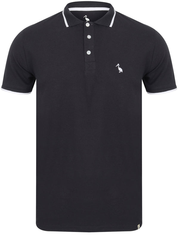 Baser Cotton Pique Polo Shirt In Dark Navy - South Shore