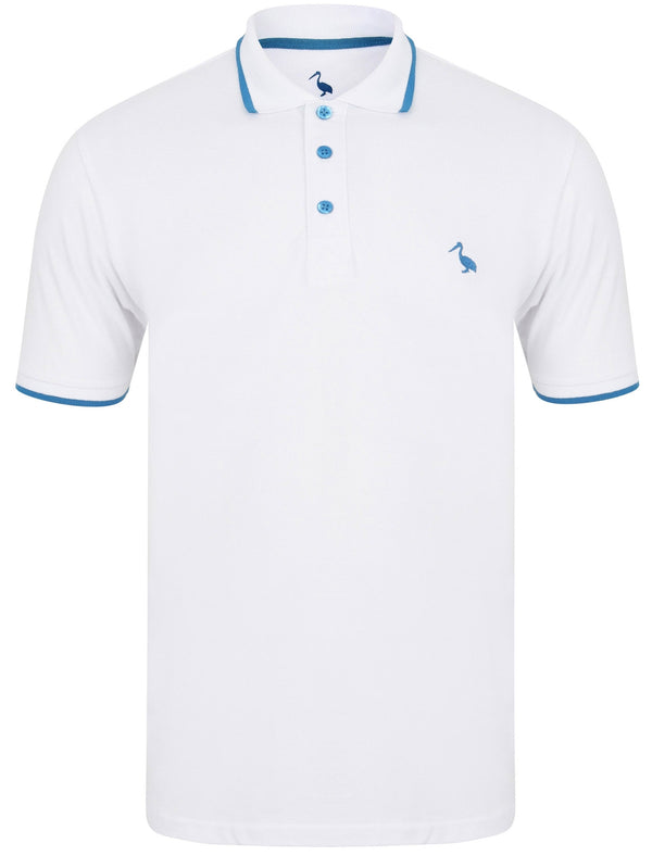 Baser Cotton Pique Polo Shirt In Optic White - South Shore