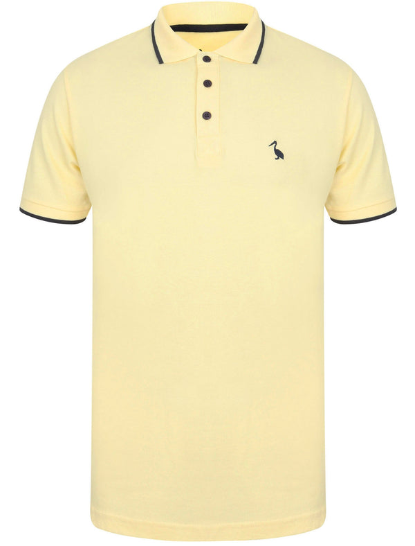 Baser Cotton Pique Polo Shirt In Pale Yellow - South Shore