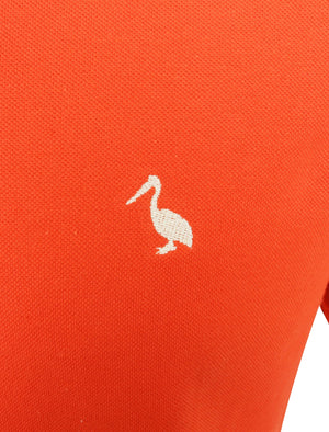 Baser Cotton Pique Polo Shirt In Paprika - South Shore