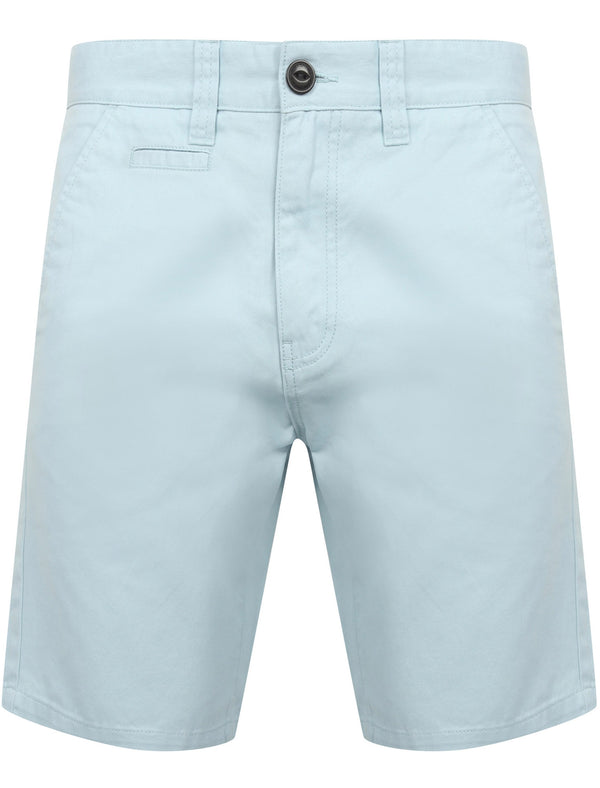 Billy’s Bay Cotton Twill Chino Shorts with Peach Finish In Angel Falls Blue - South Shore