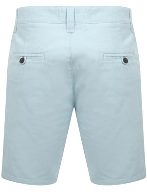 Billy’s Bay Cotton Twill Chino Shorts with Peach Finish In Angel Falls Blue - South Shore