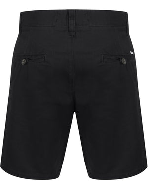 Billy’s Bay Cotton Twill Chino Shorts with Peach Finish In Jet Black - South Shore