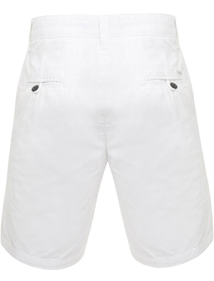 Billy’s Bay Cotton Twill Chino Shorts with Peach Finish In Bright White - South Shore