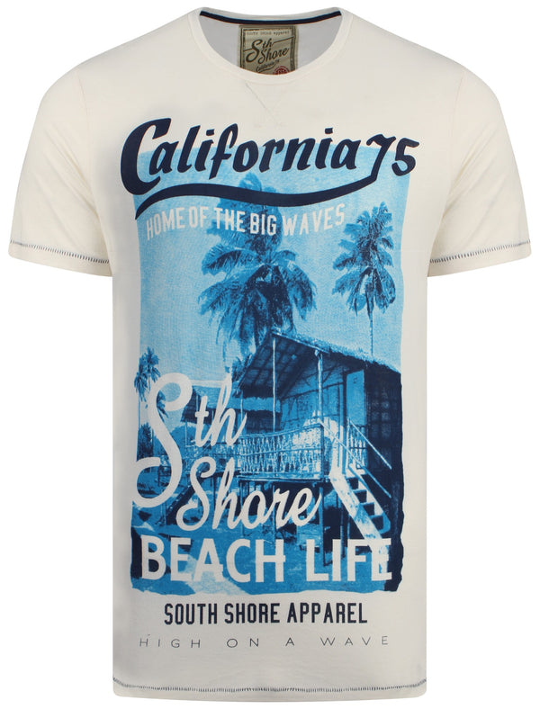 South Shore Cali 75 printed cotton t-shirt in white